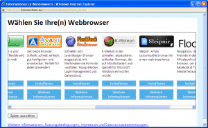 Browserwahl Auswahl mehr