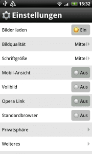 Opera 5.1 Einstellungen
