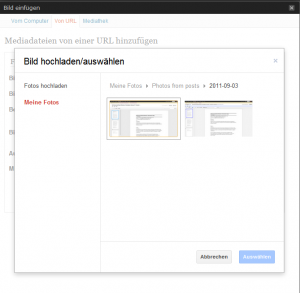 Picasa Upload Bild auswählen
