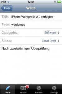 Wordpress for iPhone 2.0 Editor Wordpress for iPhone 2.0 Editor
