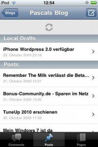 Wordpress for iPhone 2.0 Posts