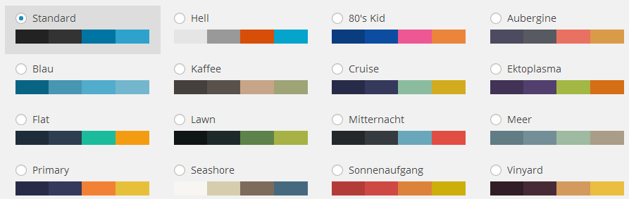 Wordpress 3.8 noch mehr Farben